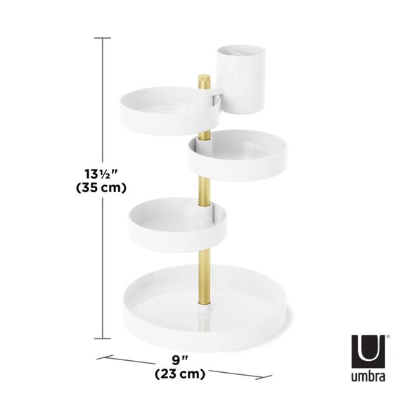 NWT Umbra • Pirouette Clear Rotating Customizable Cosmetic Makeup Tool Organizer - Picture 4 of 8